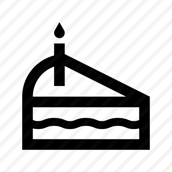 Birthday Cake Piece Dessert Sweet Two Line preview