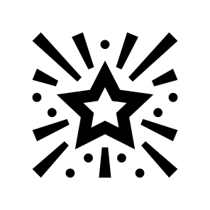 Birthday Salute Firework Star One Line icon