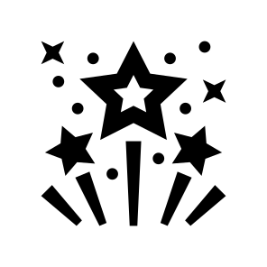 Birthday Salute Firework Star Two Line icon