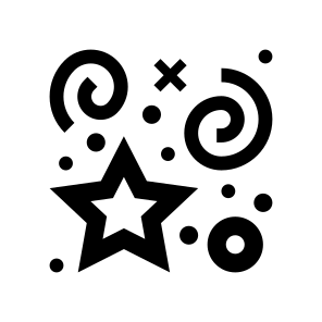 Birthday Stars Tinsel Line Icon icon