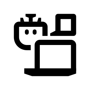 Bot Assistant Chat Laptop Line icon