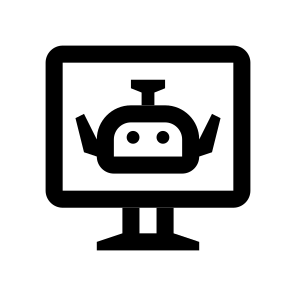Bot Assistant Display Screen Line icon