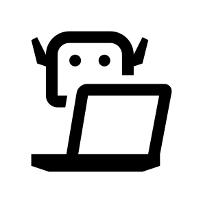 Bot Assistant Laptop Line Icon icon