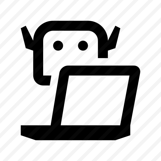 Bot Assistant Laptop Line Icon preview