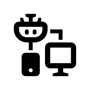 Bot Assistant Smartphone Display Line icon