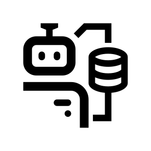 Bot Assistant Storage Database Line icon