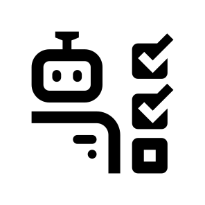 Bot Assistant Test Check Line icon
