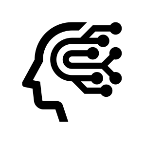 Ai Robot Bot Cyborg Droid Machine Learning Profile Humanoid Mind Brain icon