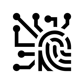Fingerprint Ai Security Protection Biometry Machine Learning Encryption icon