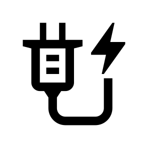 Electricity Electric Cable Wire Plug Socket Lightning Two icon