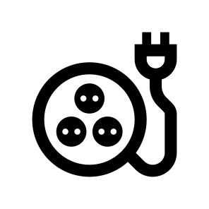 Electricity Extension Cord Electric Socket Electrical Wire Power Plug Energy Connection Connector Multiple Charger Round icon