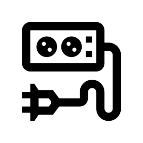 Electricity Extension Cord Electric Socket Electrical Wire Power Plug Energy Connection Connector Multiple Charger Two icon
