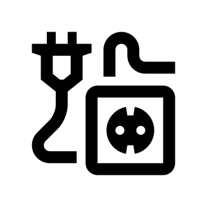 Electricity Socket Electric Plug Two Zero Power Cable icon