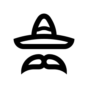 Sombrero Mexican Hat Mustache Cinco De Mayo One Two icon