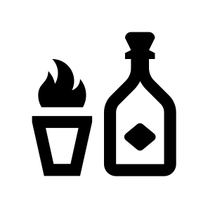 Tequila Bottle Bar Shot Flame Alcohol Spirit Liquor Mexico Fire icon