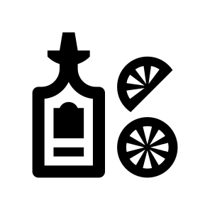 Tequila Bottle Bar Shot Flame Alcohol Spirit Liquor Mexico Lime Slice icon