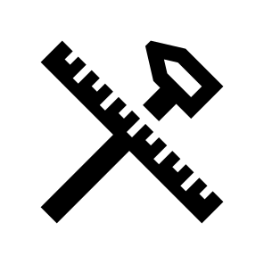 Construction Hammer Ruler Tools Icon icon