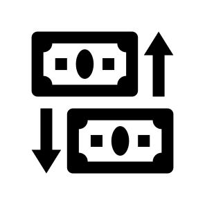 Money Cash Dollars Exchange Trade Transfer icon