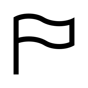 Flag Banner Flagpole One Line icon
