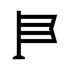 Flag Banner Flagpole Seven Line icon