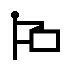 Flag Banner Flagpole Six Line icon