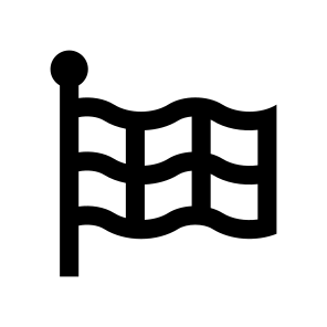 Flag Banner Flagpole Three Line icon