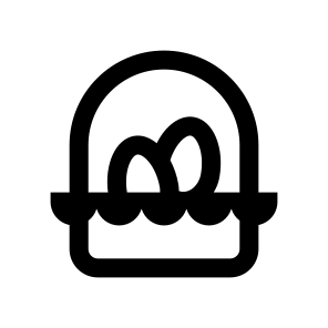Easter Basket Eggs One Line icon