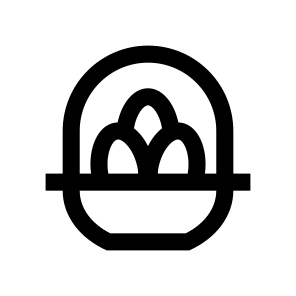 Easter Basket Eggs Two Line icon