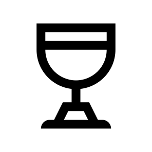 Easter Bowl Cup Goblet Wine Glass One Line icon