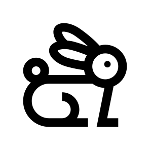 Easter Bunny Rabbit Two Line icon