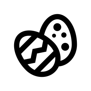 Easter Eggs Painted One Line icon