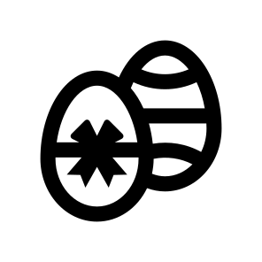 Easter Eggs Painted Three Line icon