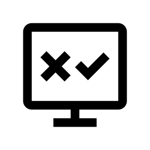 Monitor Test Delete Cancel Check Verify icon