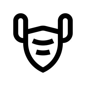 Face Mask Breath Lungs Protection Virus Covid Three icon