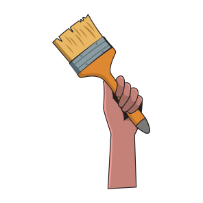 Hand Holding Paintbrush icon