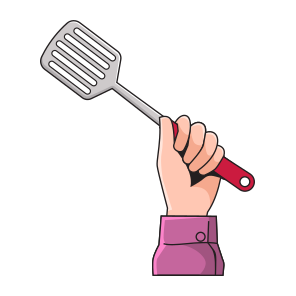 Hand Holding Spatula icon