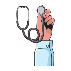 Hand Holding Stethoscope icon