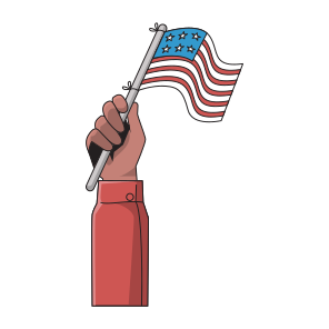 Hand Holding Us Flag icon