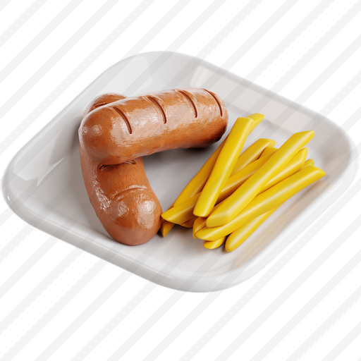 Bratwurst With French Fries preview