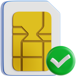 Sim Card With Check Mark icon