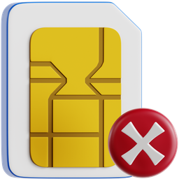 Sim Card With Cross Mark icon