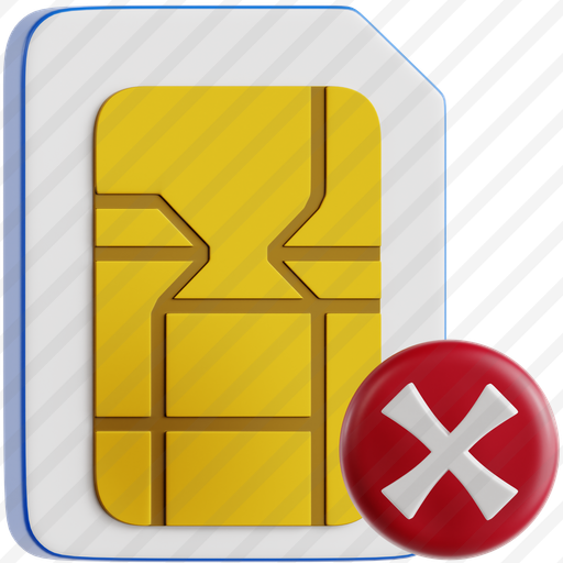 Sim Card With Cross Mark preview