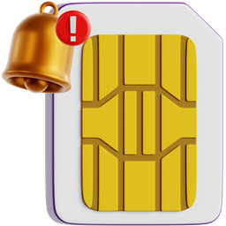 Sim Card With Notification Bell icon