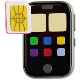 Sim Card With Smartphone icon