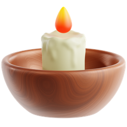 Candle In Wooden Bowl icon