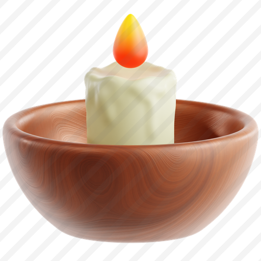 Candle In Wooden Bowl preview