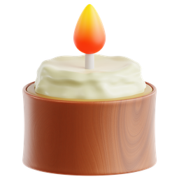 Candle On Log Slice Base icon