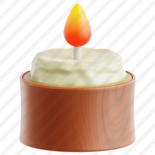 Candle On Log Slice Base preview