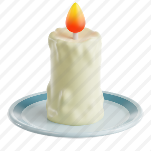 Candle On Small Plate preview