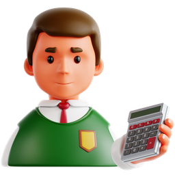 Student Holding Calculator icon